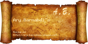 Ary Barnabás névjegykártya