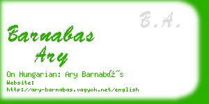 barnabas ary business card